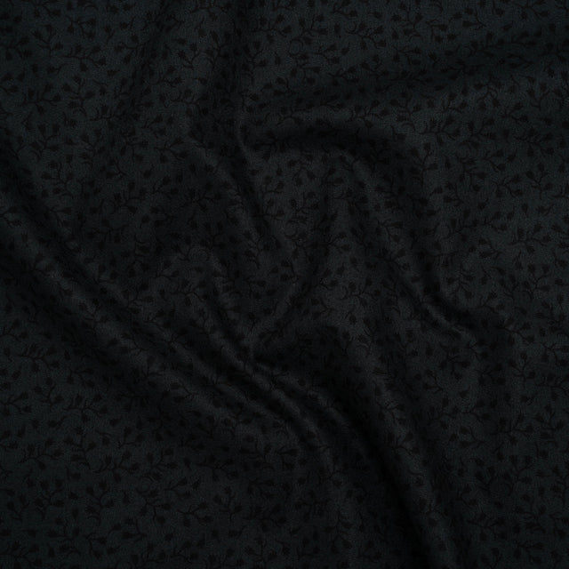 Printed Quilting Cotton by Patrick Lose for Northcott - Black on Black Baby's Breath Floral - Basically Black & White Collection