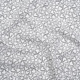 Printed Quilting Cotton by Patrick Lose for Northcott - Black on White Doodle Hearts - Basically Black & White Collection