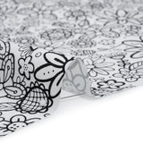 Printed Quilting Cotton by Patrick Lose for Northcott - Black on White Groovy Garden Floral - Basically Black & White Collection