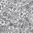 Printed Quilting Cotton by Patrick Lose for Northcott - Black on White Groovy Garden Floral - Basically Black & White Collection