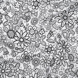 Printed Quilting Cotton by Patrick Lose for Northcott - Black on White Groovy Garden Floral - Basically Black & White Collection