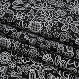 Printed Quilting Cotton by Patrick Lose for Northcott - Negative Groovy Garden Floral - Basically Black & White Collection