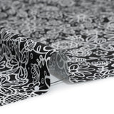 Printed Quilting Cotton by Patrick Lose for Northcott - Negative Groovy Garden Floral - Basically Black & White Collection