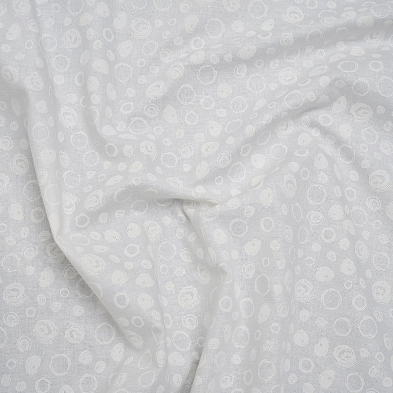 Printed Quilting Cotton by Patrick Lose for Northcott - White on White Scribble Spots - Basically Black & White Collection