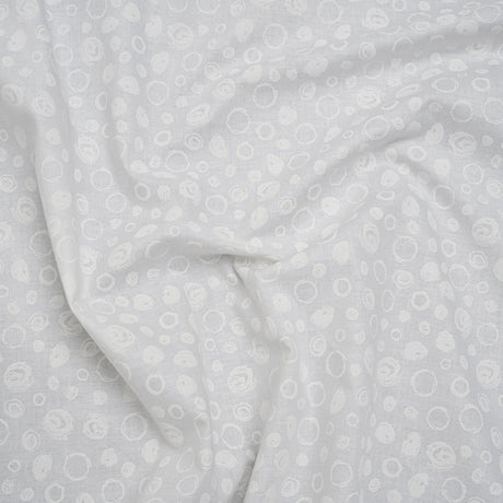 Printed Quilting Cotton by Patrick Lose for Northcott - White on White Scribble Spots - Basically Black & White Collection