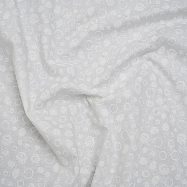 Printed Quilting Cotton by Patrick Lose for Northcott - White on White Scribble Spots - Basically Black & White Collection