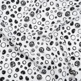 Printed Quilting Cotton by Patrick Lose for Northcott - Black on White Scribble Spots - Basically Black & White Collection