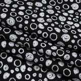 Printed Quilting Cotton by Patrick Lose for Northcott - White on Black Scribble Spots - Basically Black & White Collection