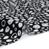 Printed Quilting Cotton by Patrick Lose for Northcott - White on Black Scribble Spots - Basically Black & White Collection
