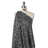 Printed Quilting Cotton by Patrick Lose for Northcott - White on Black Scribble Spots - Basically Black & White Collection