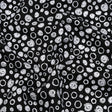 Printed Quilting Cotton by Patrick Lose for Northcott - White on Black Scribble Spots - Basically Black & White Collection
