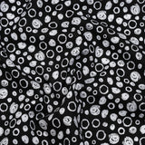 Printed Quilting Cotton by Patrick Lose for Northcott - White on Black Scribble Spots - Basically Black & White Collection