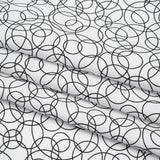 Printed Quilting Cotton by Patrick Lose for Northcott - Black on White Tangled Circles - Basically Black & White Collection