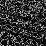 Printed Quilting Cotton by Patrick Lose for Northcott - White on Black Tangled Circles - Basically Black & White Collection