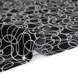 Printed Quilting Cotton by Patrick Lose for Northcott - White on Black Tangled Circles - Basically Black & White Collection