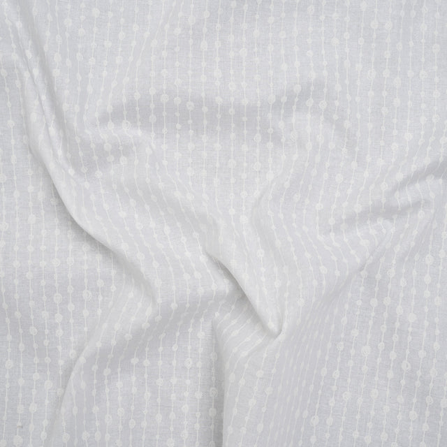 Printed Quilting Cotton by Patrick Lose for Northcott - White on White Doodle Beaded Stripe - Basically Black & White Collection
