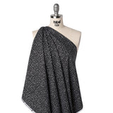 Printed Quilting Cotton by Patrick Lose for Northcott - White on Black Doodle Beaded Stripe - Basically Black & White Collection