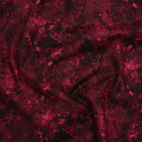 Printed Quilting Cotton by Deborah Edwards for Northcott Studio - Cabernet Painterly Abstract - Chroma Collection