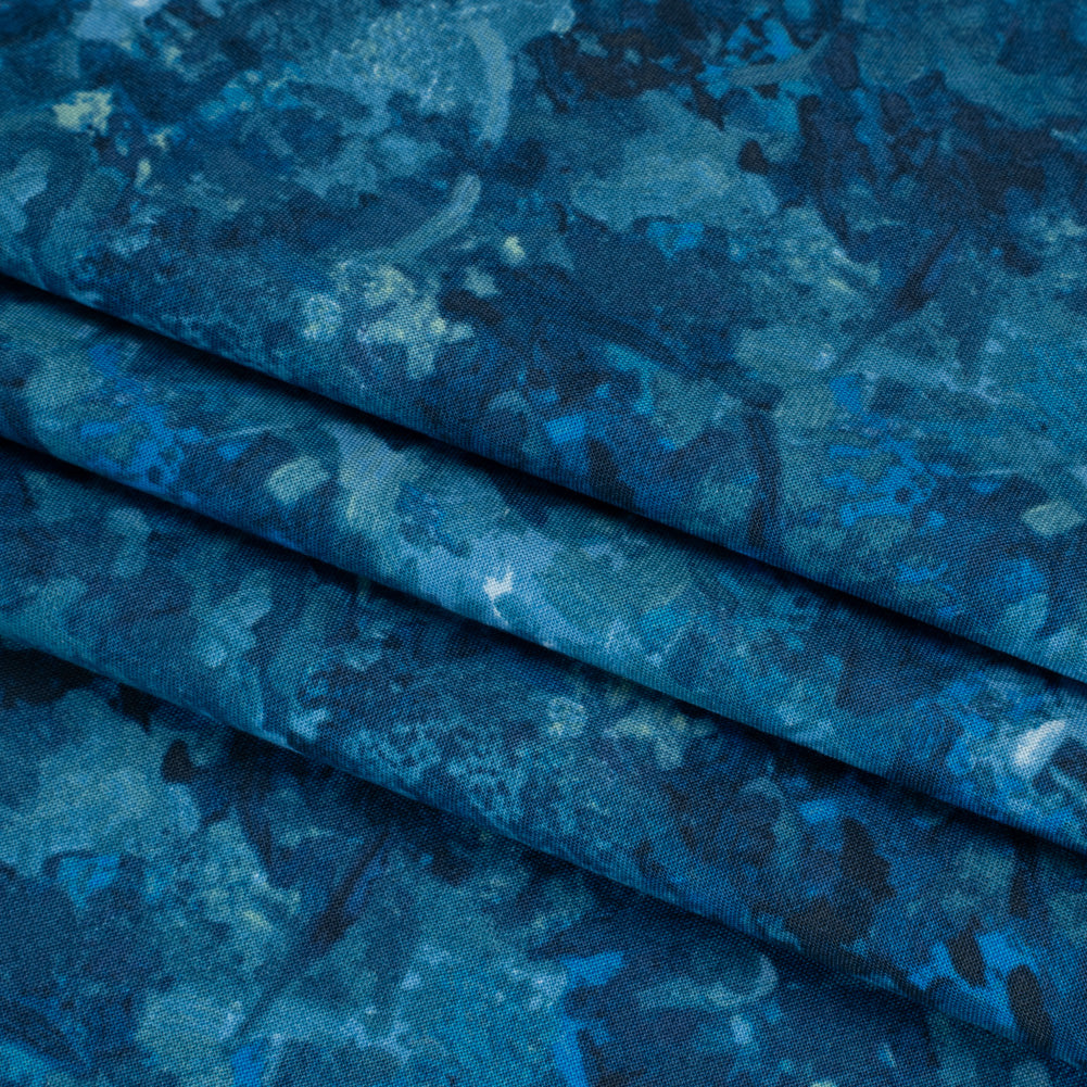 Printed Quilting Cotton by Deborah Edwards for Northcott Studio - Lapis Painterly Abstract - Chroma Collection