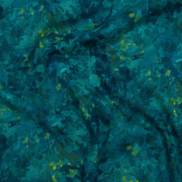 Printed Quilting Cotton by Deborah Edwards for Northcott Studio - Peacock Painterly Abstract - Chroma Collection