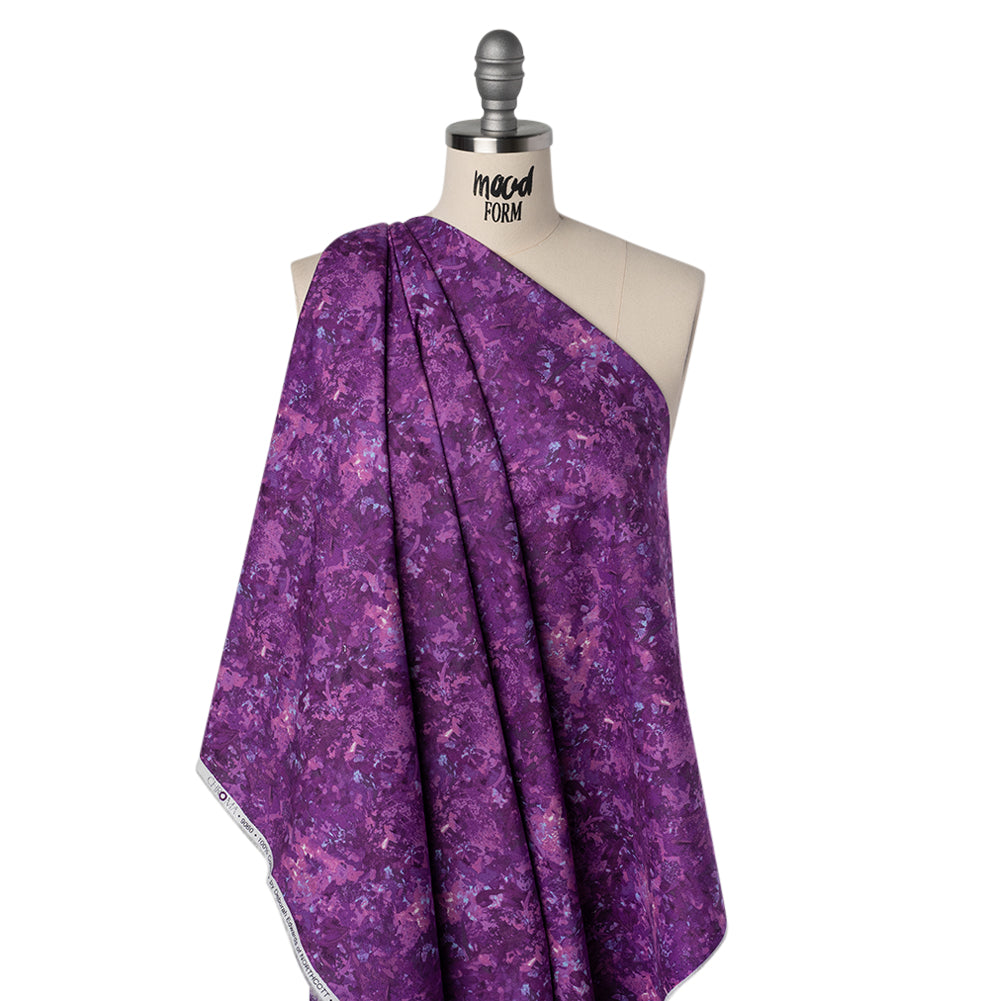 Printed Quilting Cotton by Deborah Edwards for Northcott Studio - Magenta Painterly Abstract - Chroma Collection