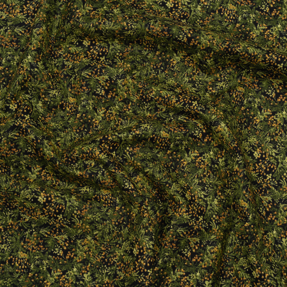 Printed Quilting Cotton by Northcott Studio - Olive Green Cedar - Naturescapes Collection