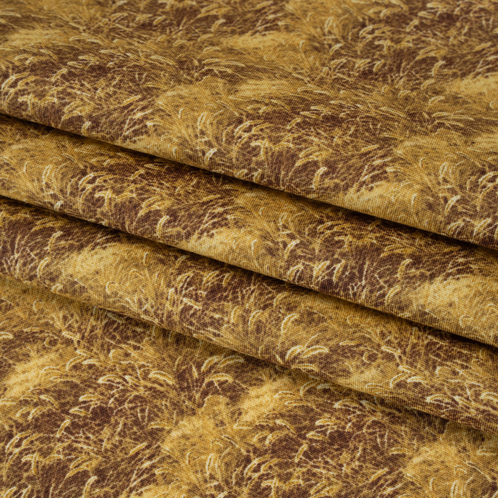 Printed Quilting Cotton by Northcott Studio - Ochre Prairie Grass - Naturescapes Collection