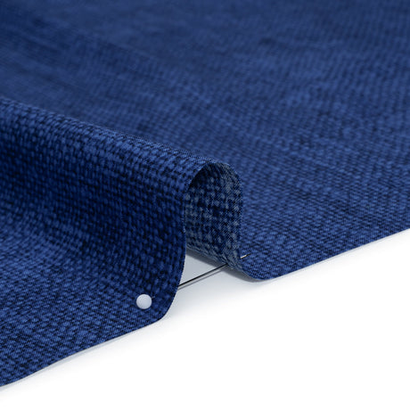 Printed Quilting Cotton by Northcott Studio - Navy Canvas Textured - Linen Basics Collection