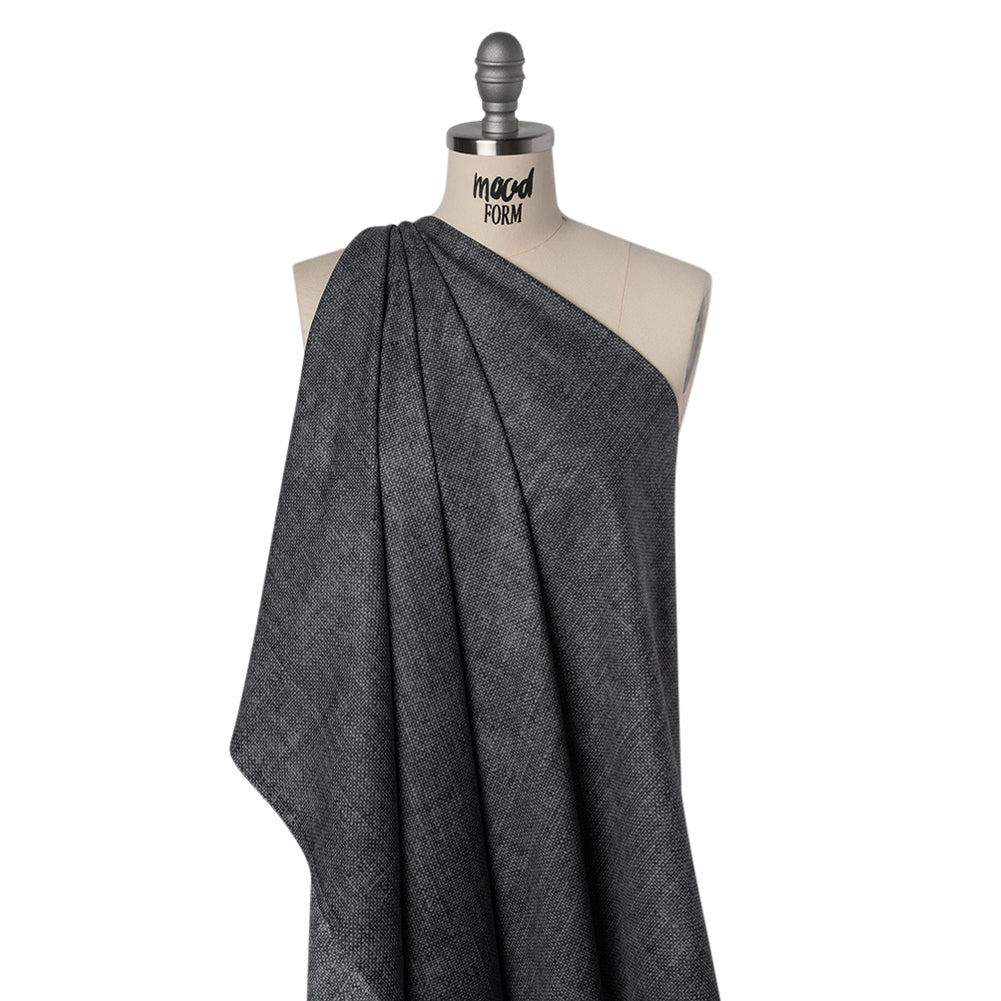 Printed Quilting Cotton by Northcott Studio - Charcoal Canvas Textured - Linen Basics Collection
