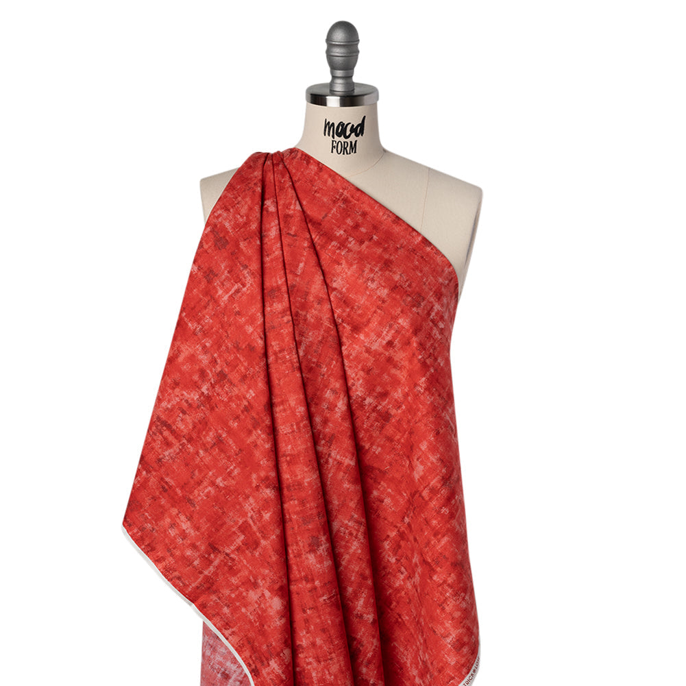 Printed Quilting Cotton by Patrick Lose for Northcott - Scarlet Billows Jazzy Painted Texture - Tonal Trios Collection
