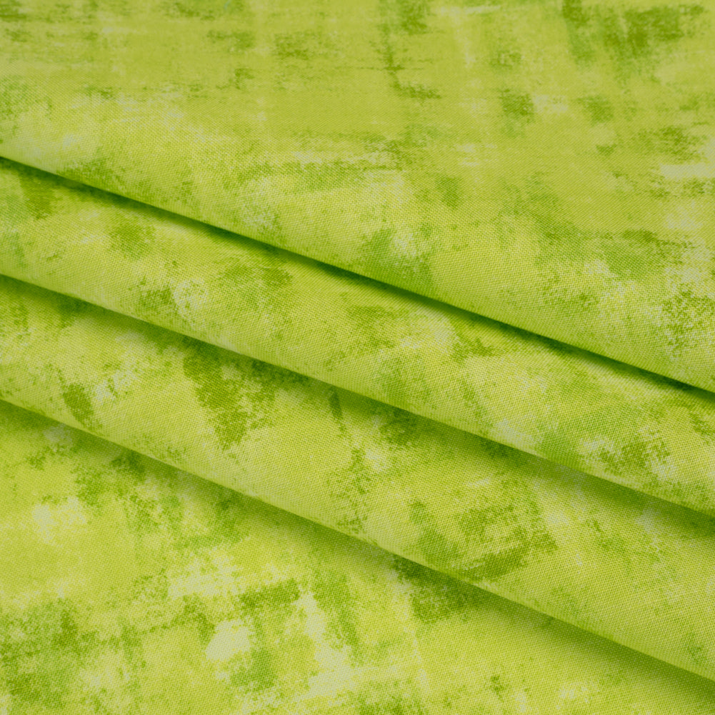 Printed Quilting Cotton by Patrick Lose for Northcott - Lime Twist Jazzy Painted Texture - Tonal Trios Collection