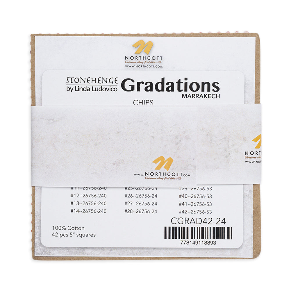 Stonehenge Quilting Cotton Quilting Cotton Chips 5" Square Precuts - Marrakech - Gradations II Collection
