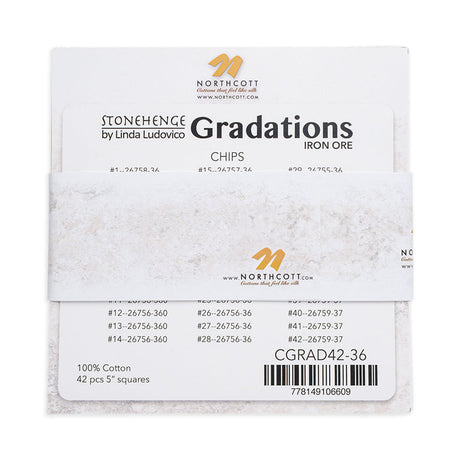 Stonehenge Quilting Cotton Chips 5" Square Precuts - Iron Ore - Gradations II Collection