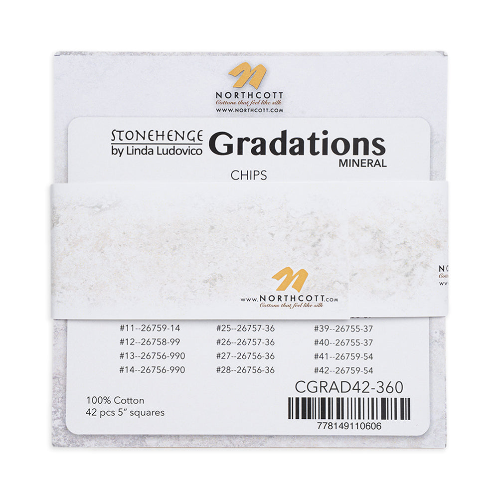 Stonehenge Quilting Cotton Chips 5" Square Precuts - Mineral - Gradations II Collection