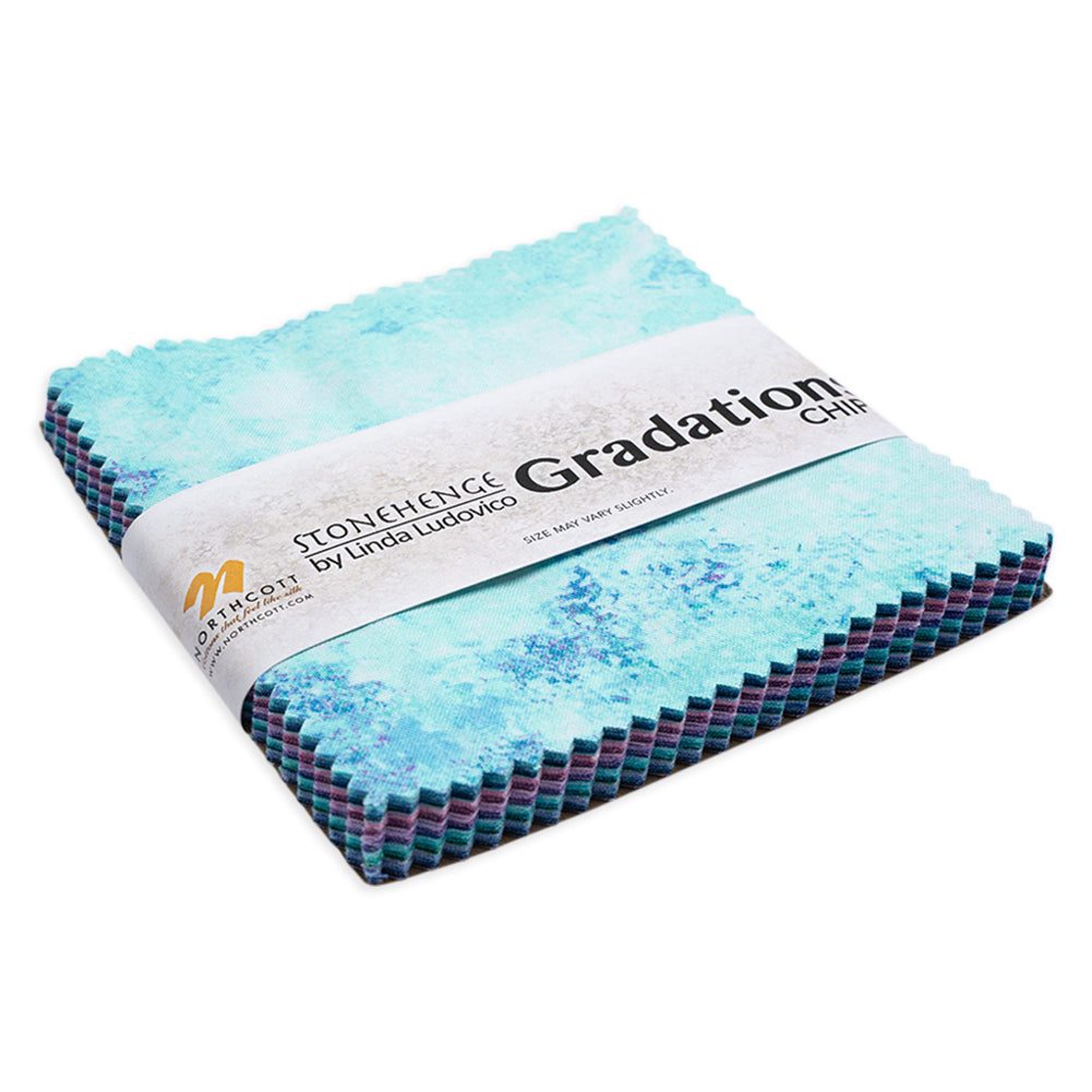 Stonehenge Quilting Cotton Chips 5" Square Precuts - Crystal - Gradations II Collection