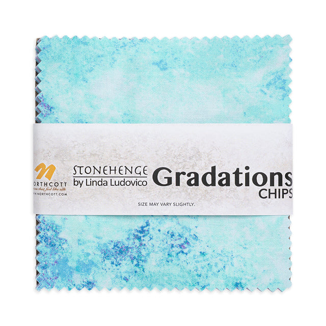 Stonehenge Quilting Cotton Chips 5" Square Precuts - Crystal - Gradations II Collection