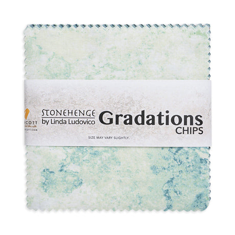 Stonehenge Quilting Cotton Chips 5" Square Precuts - Blue Planet - Gradations II Collection
