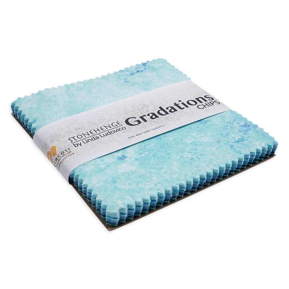 Stonehenge Quilting Cotton Chips 5" Square Precuts - Midnight - Gradations II Collection