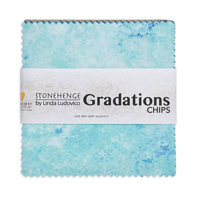 Stonehenge Quilting Cotton Chips 5" Square Precuts - Midnight - Gradations II Collection