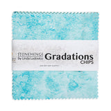 Stonehenge Quilting Cotton Chips 5" Square Precuts - Peacock - Gradations II Collection