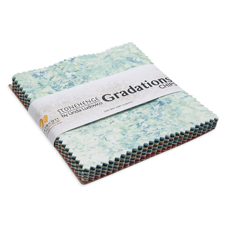 Stonehenge Quilting Cotton Chips 5" Square Precuts - Gemstone - Gradations II Collection