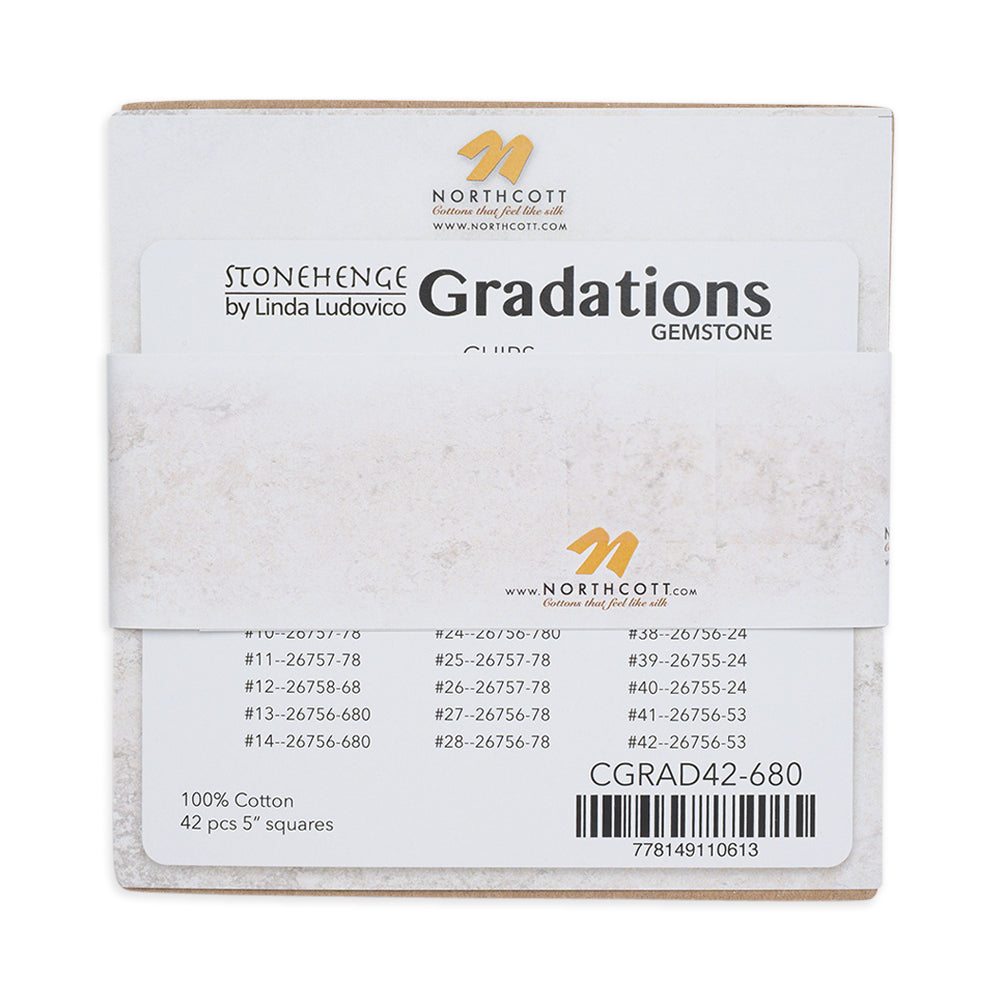Stonehenge Quilting Cotton Chips 5" Square Precuts - Gemstone - Gradations II Collection