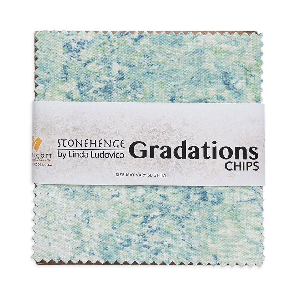 Stonehenge Quilting Cotton Chips 5" Square Precuts - Gemstone - Gradations II Collection