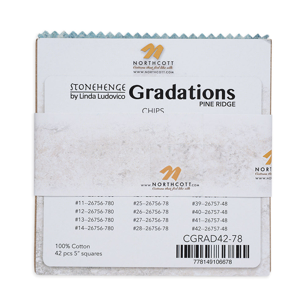 Stonehenge Quilting Cotton Chips 5" Square Precuts - Pine Ridge - Gradations II Collection