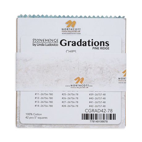 Stonehenge Quilting Cotton Chips 5" Square Precuts - Pine Ridge - Gradations II Collection