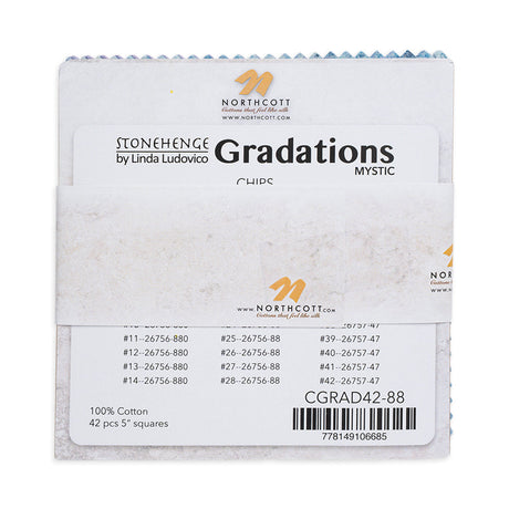 Stonehenge Quilting Cotton Chips 5" Square Precuts - Mystic - Gradations II Collection