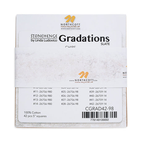 Stonehenge Quilting Cotton Chips 5" Square Precuts - Slate - Gradations II Collection