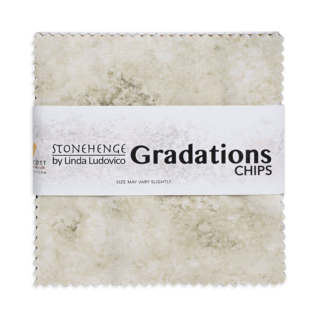 Stonehenge Quilting Cotton Chips 5" Square Precuts - Slate - Gradations II Collection