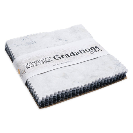 Stonehenge Quilting Cotton Chips 5" Square Precuts - Graphite - Gradations II Collection