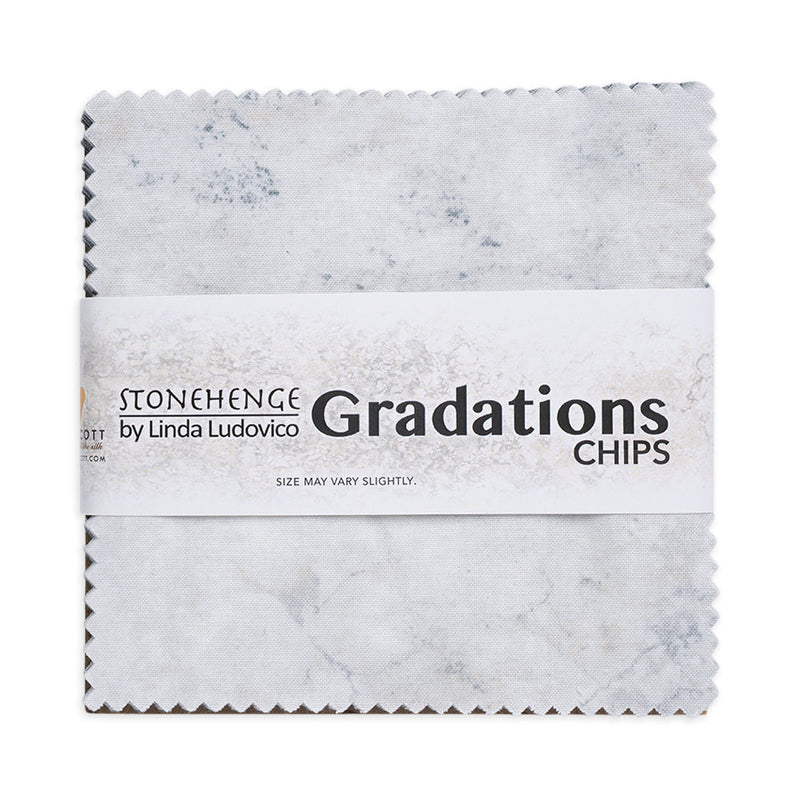 Stonehenge Quilting Cotton Chips 5" Square Precuts - Graphite - Gradations II Collection